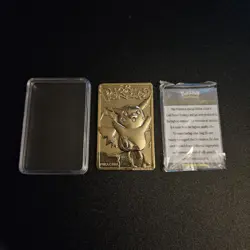 Pokemon Pikachu 23K Gold Burger King Card w Certificate of Authenticity Card - Image 1