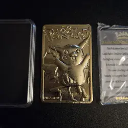 Pokemon Pikachu 23K Gold Burger King Card w Certificate of Authenticity Card - Image 2