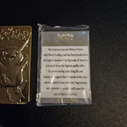 Pokemon Pikachu 23K Gold Burger King Card w Certificate of Authenticity Card - Image 3