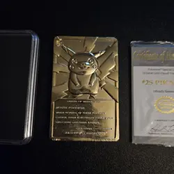 Pokemon Pikachu 23K Gold Burger King Card w Certificate of Authenticity Card - Image 5
