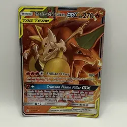 Charizard & Braixen GX 22/236 Cosmic Eclipse Tag Team Ultra Rare Pokemon DMG - Image 1
