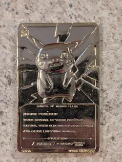 PIKACHU Pokemon 23K Gold Plated Trading Card 1999 Burger King Limited Edition - Image 2