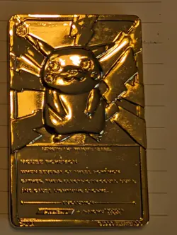 PIKACHU Pokemon 23K Gold Plated Trading Card 1999 Burger King Limited Edition - Image 4