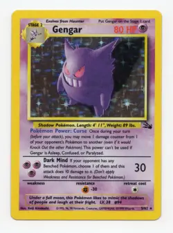 Pokemon TCG Gengar Fossil Holo Card 5/62 NM- - Image 1