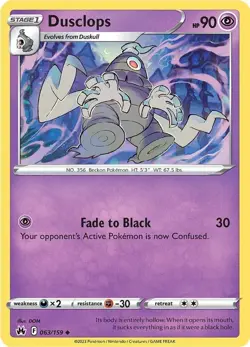 Dusclops Crown Zenith 063/159 NM English Pokemon Card - Image 1