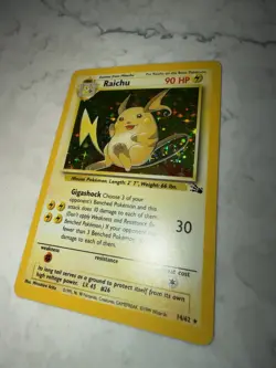 Pokemon TCG Raichu Fossil Holo Card 14/62 Unlimited Holo Rare - Image 2
