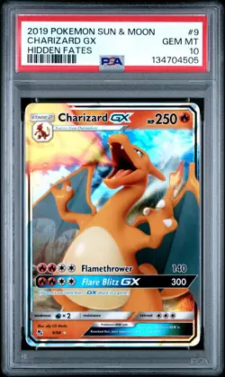 Pokemon Charizard GX 9/68 Hidden Fates Holo PSA 10 English Pokemon Card Graded - Image 1