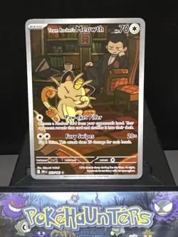 Pokemon Card Team Rocket’s Meowth 203/182 Illustration Rare Destined Rivals NM - Image 1
