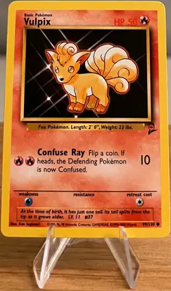 Vulpix #37 Non-Holographic Pokemon Card Near Mint 99/130 Base Set 2 Common 2000 - Image 3