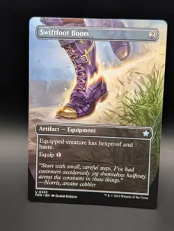 MTG - Swiftfoot Boots - BORDERLESS - Artifact Equipment - FDN #355 - NM - Image 1