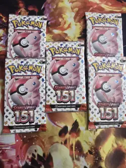 (5) Pokemon TCG 151 S&V Booster Packs MEW Artwork Sealed - Image 1