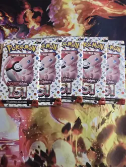 (5) Pokemon TCG 151 S&V Booster Packs MEW Artwork Sealed - Image 3