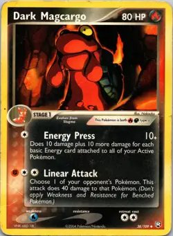 Dark Magcargo 38/109 Uncommon Team Rocket Returns MP Pokemon TCG CREASE - Image 1