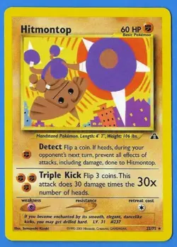 2001 Wizards Pokemon Neo Discovery Unlimited Hitmontop 22/75 Non-Holo NM-MT - Image 1