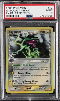 2005 POKEMON EX DELTA SPECIES #13 RAYQUAZA-HOLO PSA 9 - Image 1