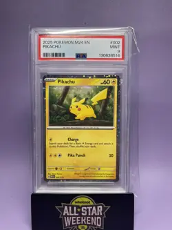 PSA 9 PIKACHU Holofoil Pokemon PROMO M24 EN McDonald's 2025 002/015 MINT - Image 1