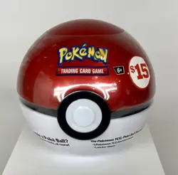 Pokemon TCG Red Poke Ball Tin A24. 3 TCG Booster Packs & 2 Sticker Sheets SEALED - Image 1
