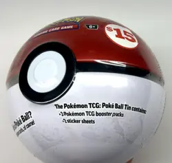 Pokemon TCG Red Poke Ball Tin A24. 3 TCG Booster Packs & 2 Sticker Sheets SEALED - Image 4