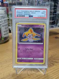 Pokemon TCG Shining Jirachi 42/73 Shining Legends Holo Sun & Moon PSA 9 MINT - Image 1
