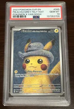 2023 Pokemon Van Gogh Pikachu with Grey Felt Hat SVP EN #085 Promo PSA 10 - Image 1