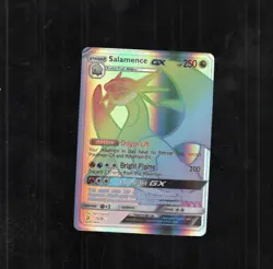 carte POKEMON DRAGON MAJESTY SALAMENCE GX #73 SECRET/HYPER RARE HOLO comme neuf - Image 1