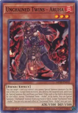 1x (NM) Unchained Twins - Aruha - MP20-EN152 - Common - 1st Edition YuGiOh - Image 1