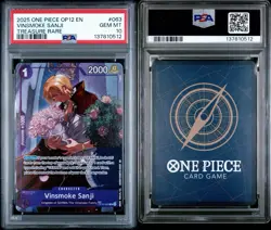 2025 ONE PIECE OP12 SANJI TREASURE RARE # 063 PSA 10 - Image 3
