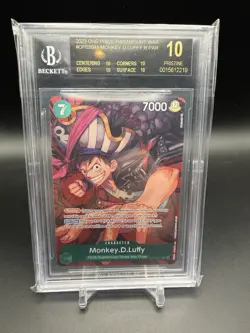 One Piece TCG Monkey D. Luffy OP02-041 Paramount War English BGS 10 Black Label - Image 1
