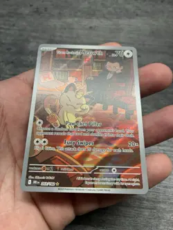 Team Rocket's Meowth #203/182 Pokemon Card Illustration Rare IR - Image 2