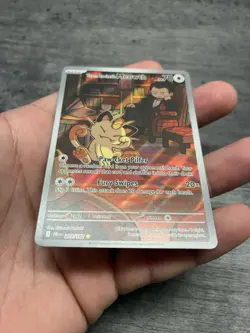 Team Rocket's Meowth #203/182 Pokemon Card Illustration Rare IR - Image 3