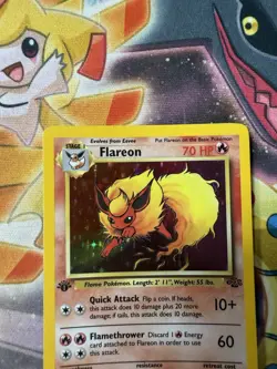 1st Edition 1999 Flareon Pokemon Jungle Holo Rare 3/64 NM/LP - Image 2