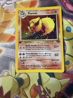 1st Edition 1999 Flareon Pokemon Jungle Holo Rare 3/64 NM/LP - Image 3