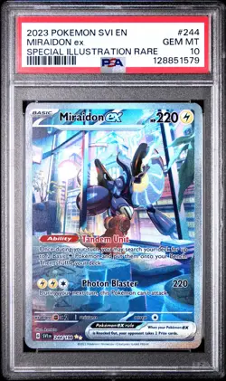 2023 POKEMON SVI EN-SCARLET & VIOLET #244 MIRAIDON EX PSA 10 - Image 1