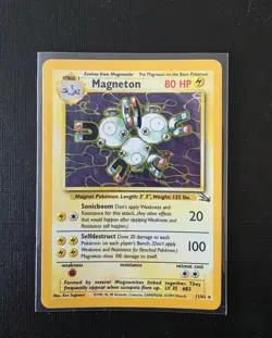 Pokemon Magneton 11/62 Fossil Holo Rare 1999 Vintage WOTC - Image 1