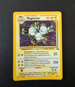 Pokemon Magneton 11/62 Fossil Holo Rare 1999 Vintage WOTC - Image 2