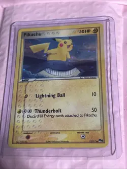 Misprint 2007 Pokemon Pop Series 5 Pikachu Holo Card 12/17 Inverted Back Error - Image 1