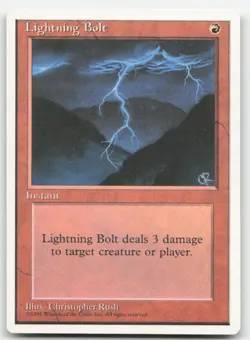 MTG Fourth Edition #226 Lightning Bolt LP - Image 1