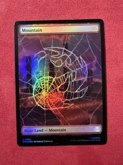Foil Mountain - MTG Magic The Gathering Marvel's Spider-Man SPM #192 Full Art - Image 1