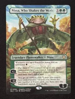 1x MTG Nissa, Who Shakes the World (Borderless) - Commander: Bloomburrow (BLC) - Image 1