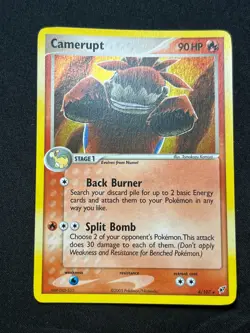 Pokemon 2006 Camerupt EX Deoxys 4/107 Holo SWIRL Rare Near Mint NM - Image 3
