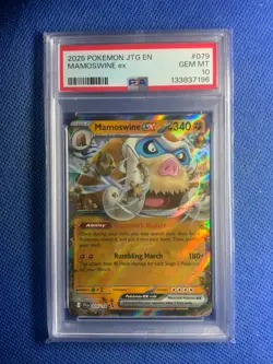 2025 POKEMON JTG EN-JOURNEY TOGETHER #079 MAMOSWINE EX PSA 10 - Image 1