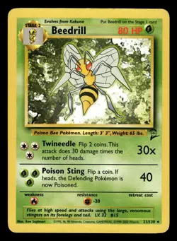 Beedrill 21/130 Rare Base Set 2 Pokemon - Image 1