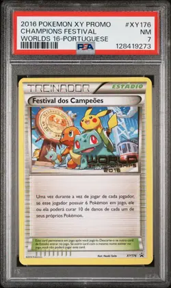 Pokemon 2016 Champions Festival Portuguese World Championship Promo XY176 PSA 7 - Image 1
