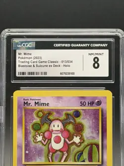 2023 - Pokemon TCG - Mr. Mime 013/034 Blastoise & Suicune Holo - CGC 8 NM MINT - Image 2