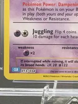 2023 - Pokemon TCG - Mr. Mime 013/034 Blastoise & Suicune Holo - CGC 8 NM MINT - Image 4