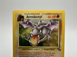 Pokemon Fossil Aerodactyl 1/62 Unlimited Holographic Rare Pokemon TCG LP - Image 2