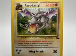 Pokemon Fossil Aerodactyl 1/62 Unlimited Holographic Rare Pokemon TCG LP - Image 3