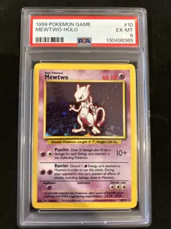 1999 POKEMON GAME #10 MEWTWO-HOLO PSA 6 - Image 1
