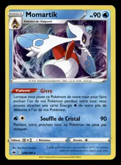 Carte Pokemon Momartik Holo 036/198 Regne de Glace Francais - Image 1