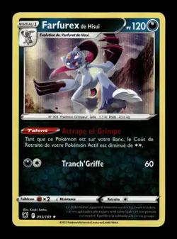 Carte Pokemon Farfurex de Hisui Holo 093/189 Astres Radieux Francais - Image 1